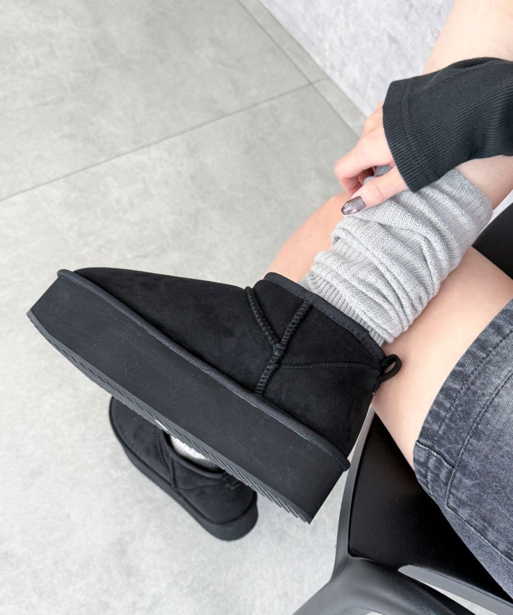 WEGO 【25年秋冬新作/あったかブーツ】厚底ムートンタッチブーツ 