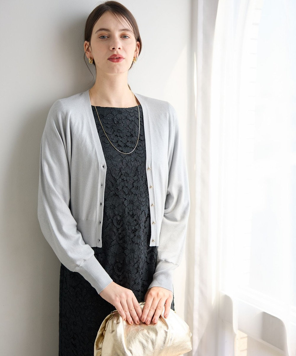 23区 S 【APPLAUDIR】コンパクト ドルマンスリーブ ラメカーディガン 