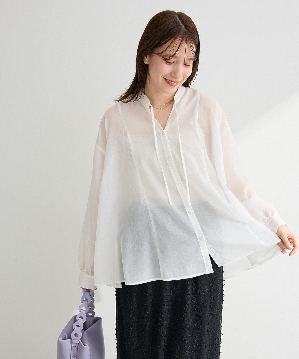 Green Parks フレアラインスキッパーブラウス 