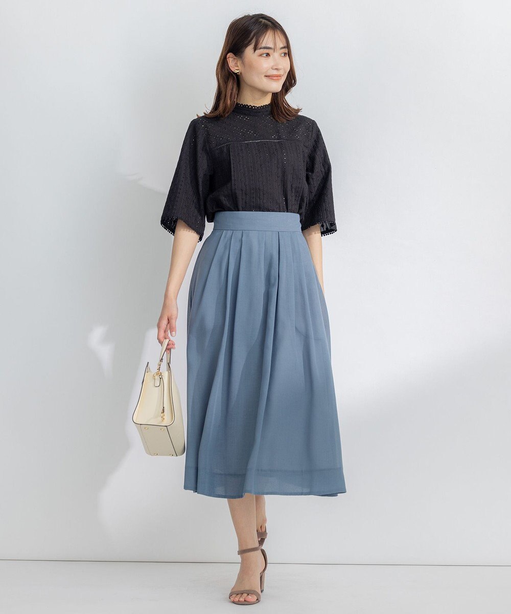 組曲 【洗える・イージーケア】カラーボイル フレアスカート 
