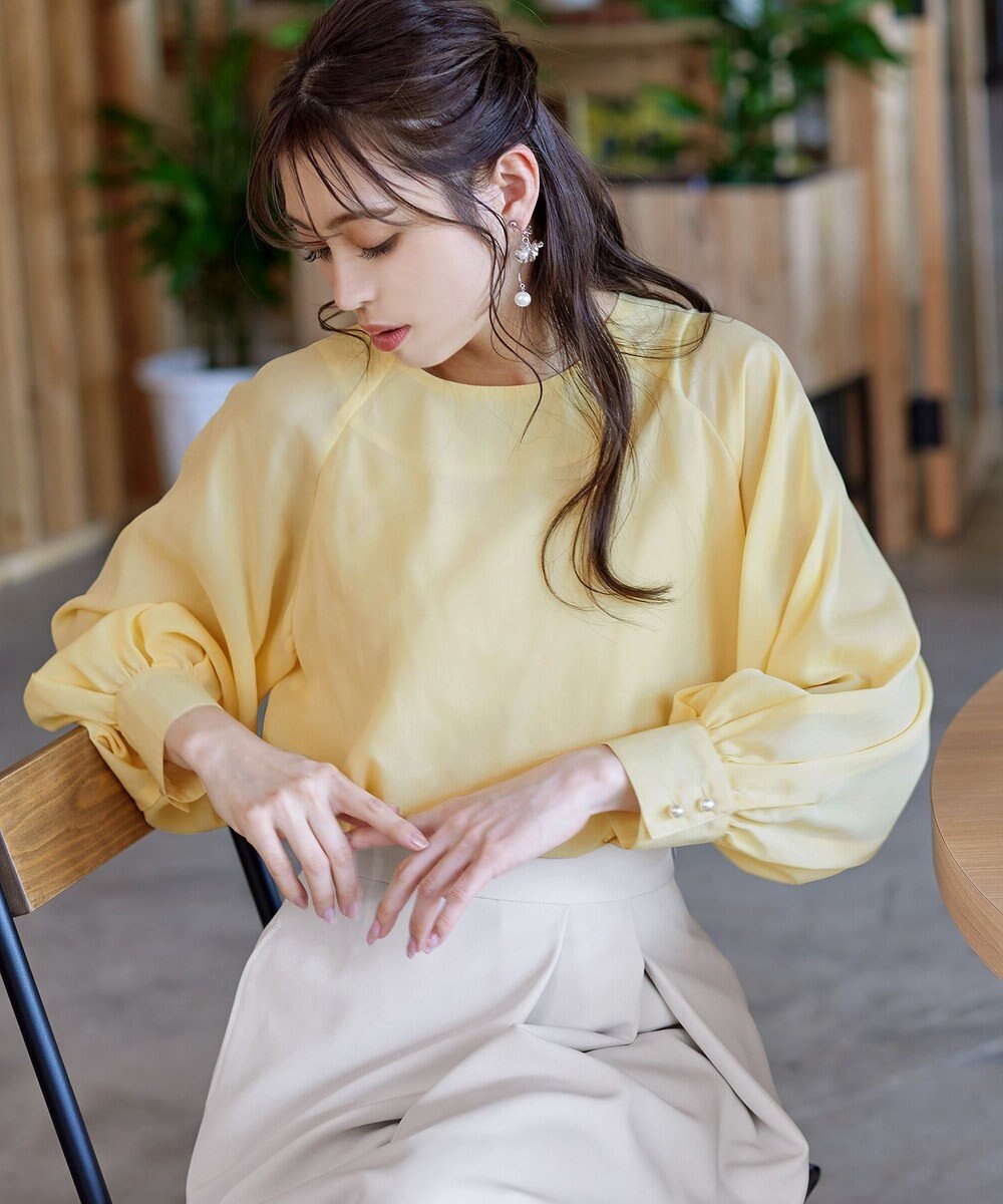 Tiaclasse 【洗える】ラグランパフスリーブブラウス 