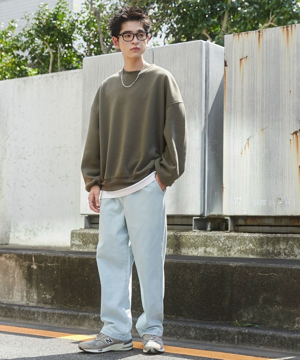 WEGO 【ウエストゴム/SMLサイズ展開】デニムイージーストレートパンツ2 