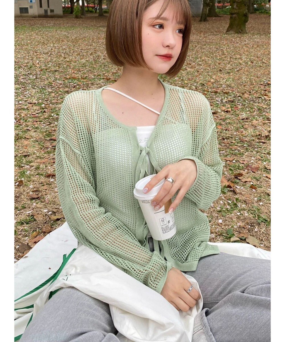Green Parks ＳＥＴ２点　透かしカーデ＋キャミソール 