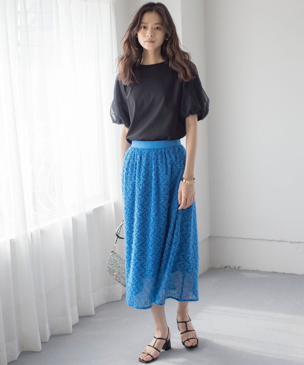 組曲 L 【WEB限定】チュールポンチドッキング Tシャツ 