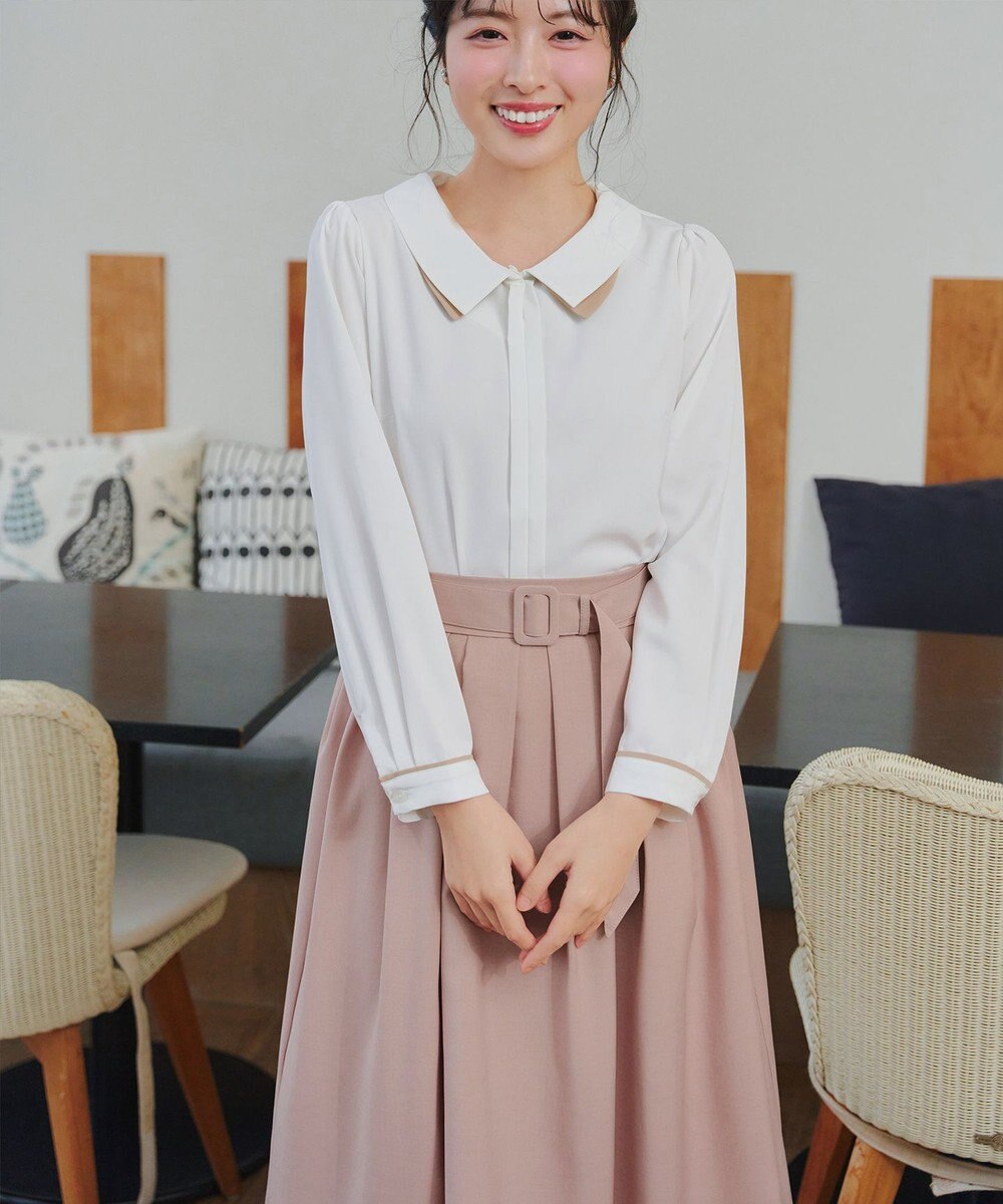 Tiaclasse L ベルト付きフレアスカート 