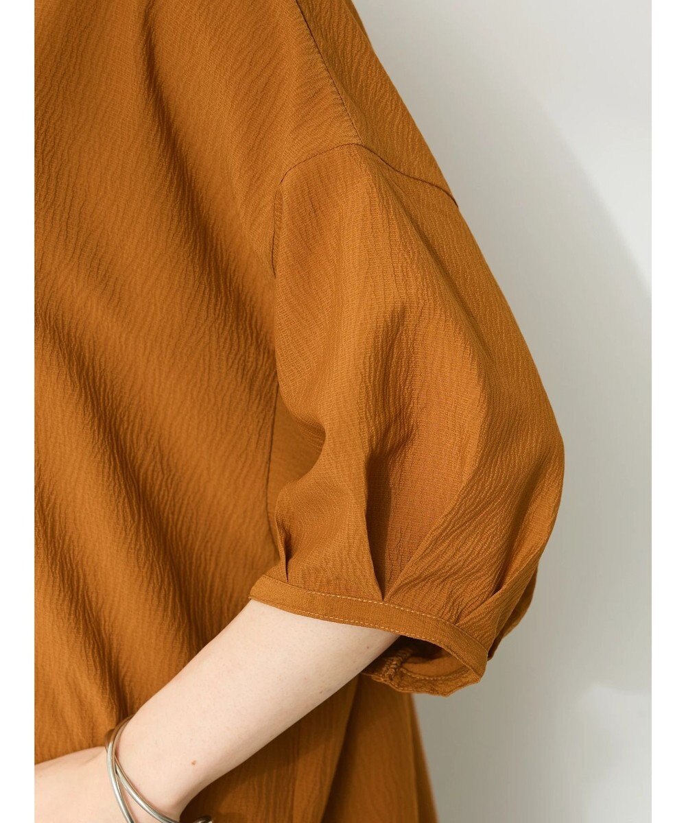 CRAFT STANDARD BOUTIQUE バンドカラーバックタック５分袖ブラウス 