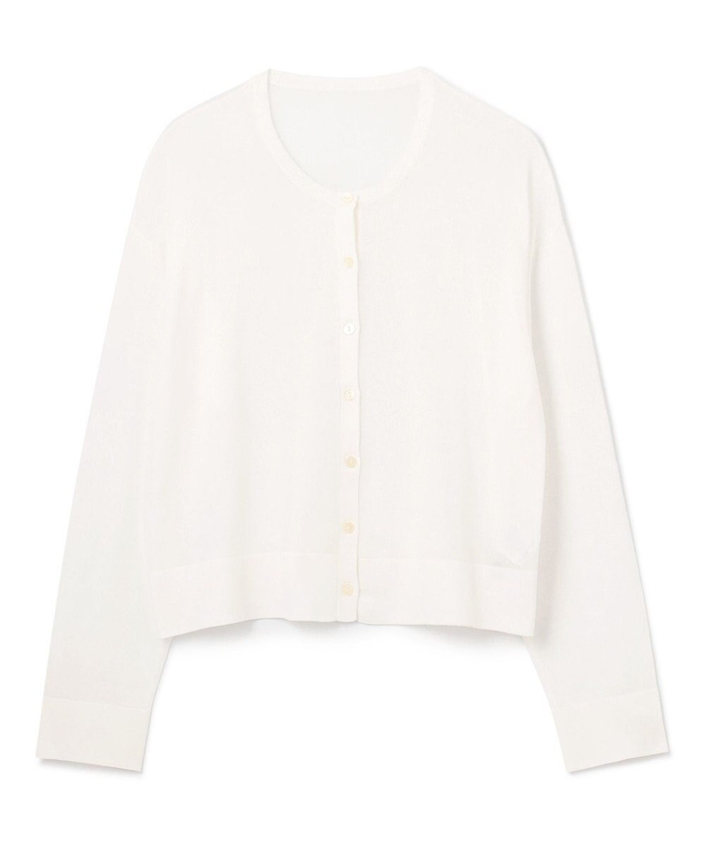 UNFILO 【洗える/接触冷感】 フロスティコットン クロップドカーディガン 