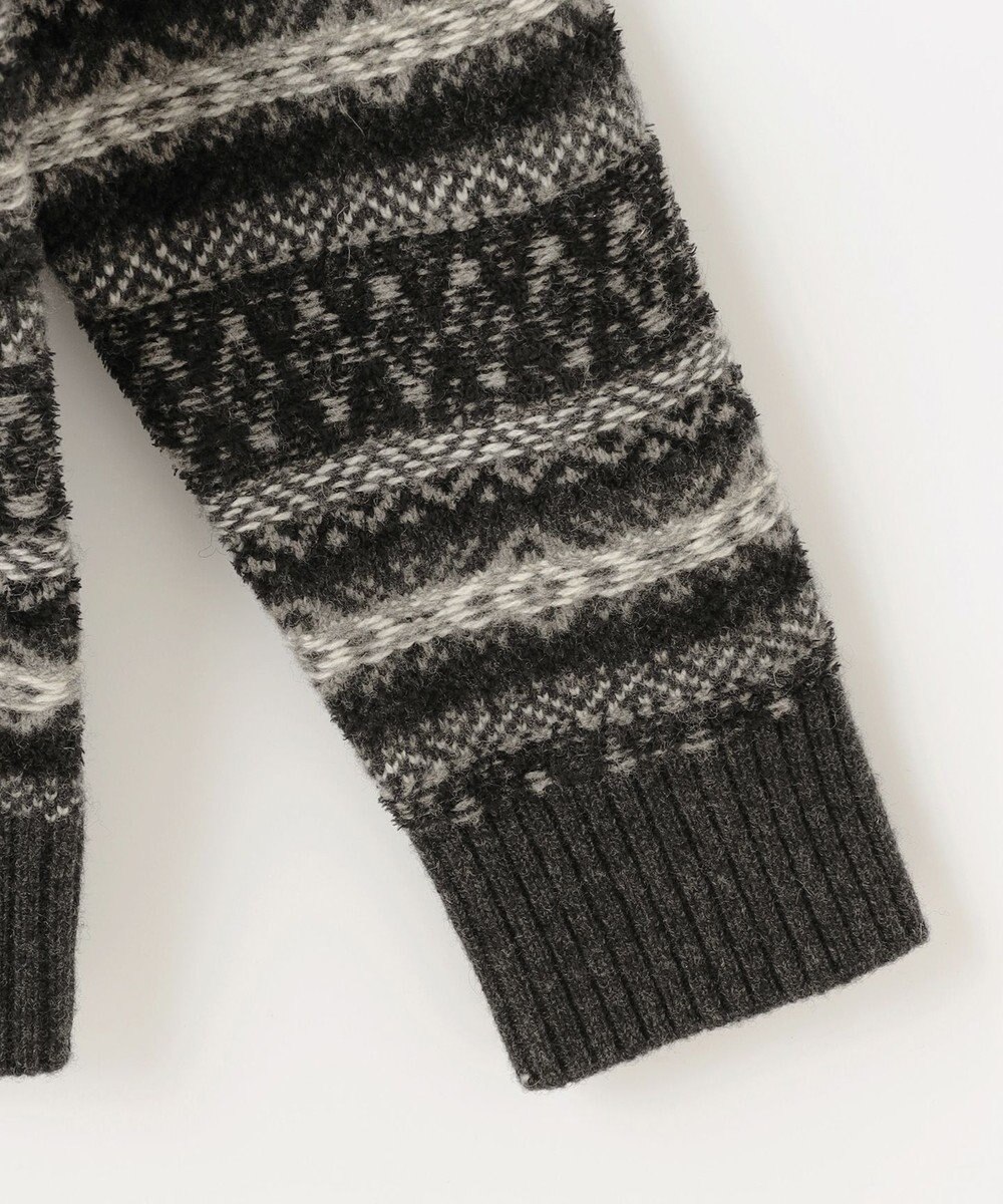 JOSEPH ABBOUD MOUNTAIN 【軽量/ソフト】ラム×モールジャカード ニットブルゾン 