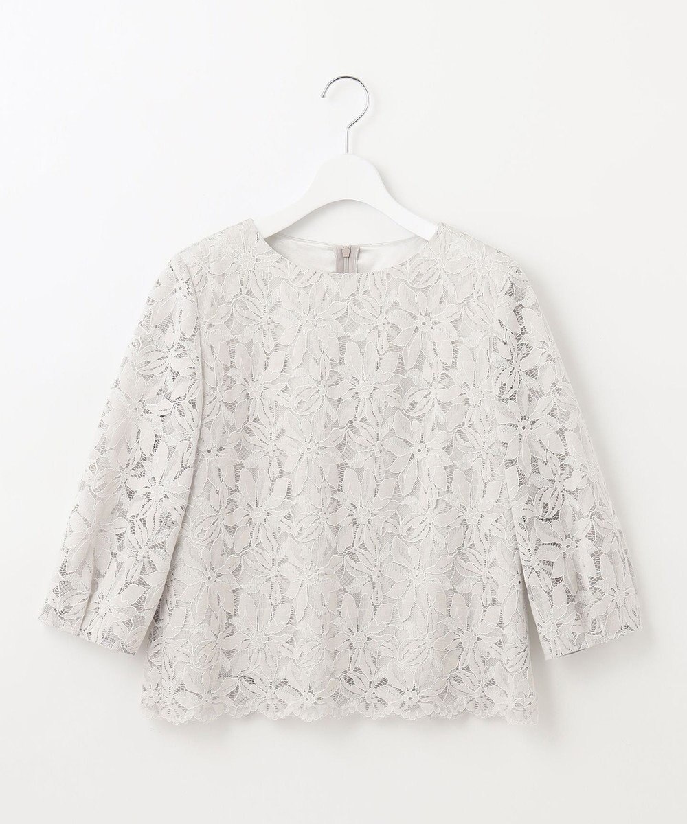 自由区 【XSサイズ～/洗える/セット可】フラワーコードレース ペプラムブラウス 