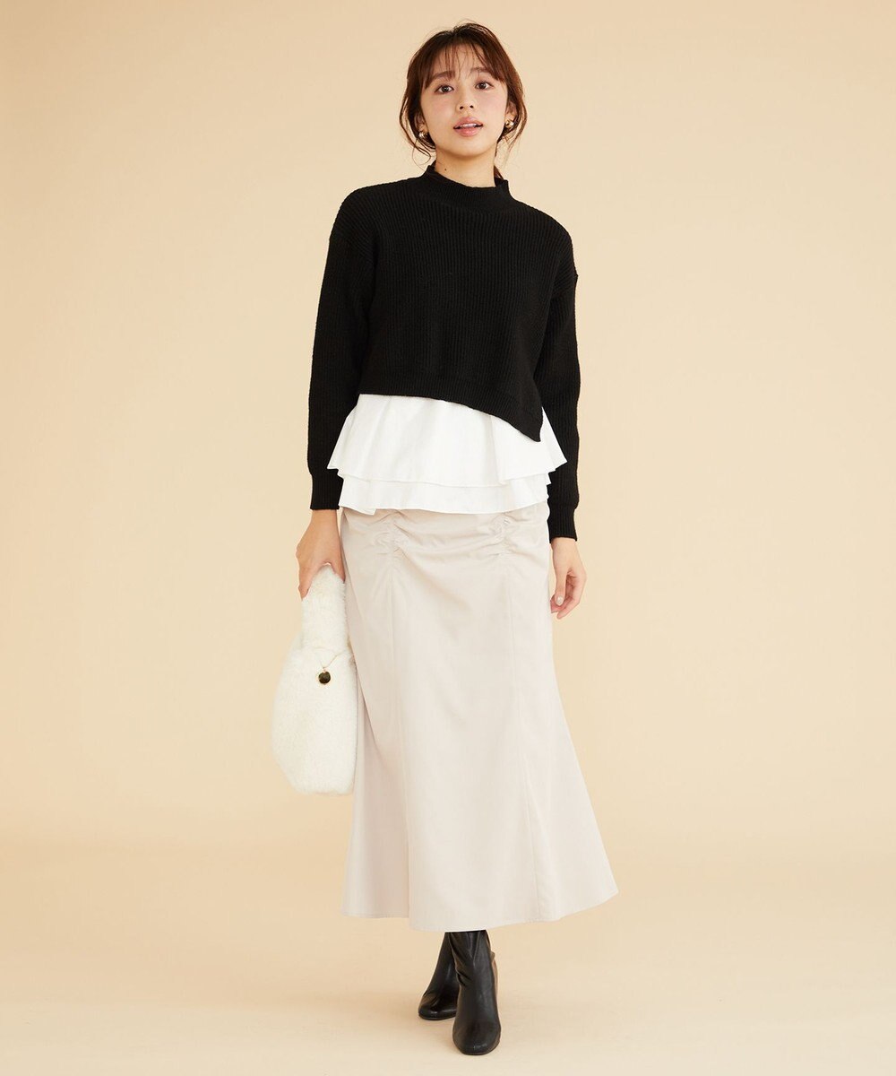 Feroux 【洗える】シュリンクマーメイド スカート 