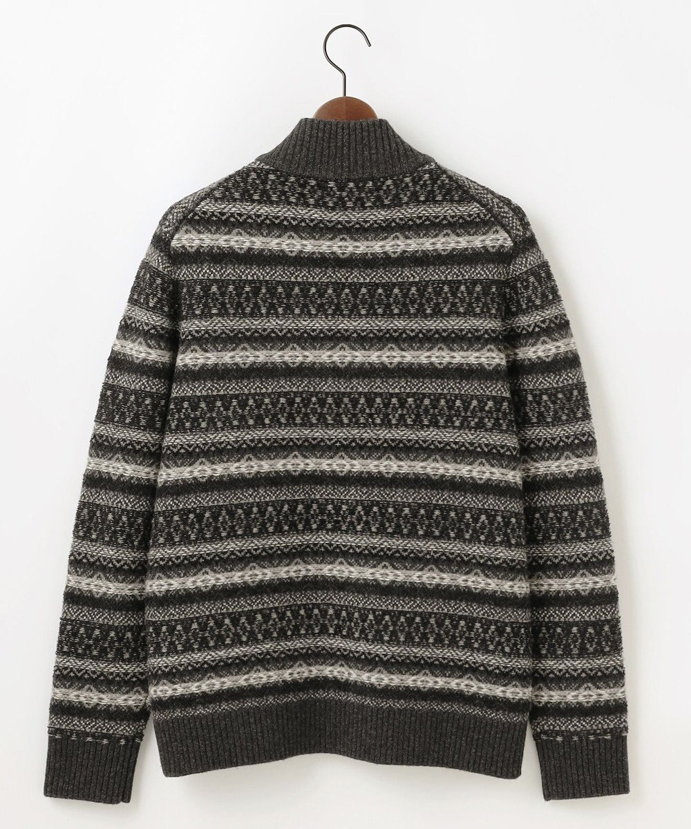 JOSEPH ABBOUD MOUNTAIN 【軽量/ソフト】ラム×モールジャカード ニットブルゾン 