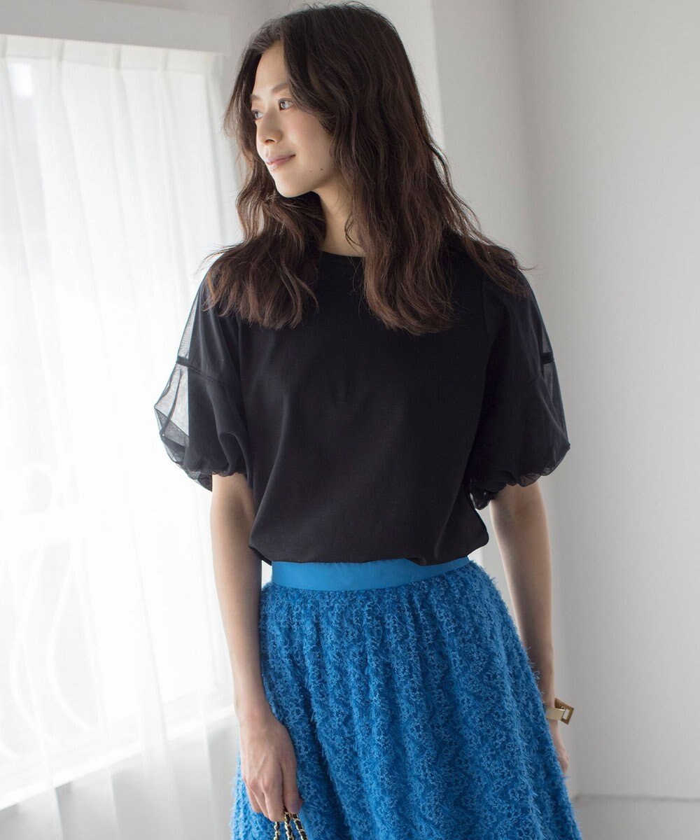 組曲 L 【WEB限定】チュールポンチドッキング Tシャツ 