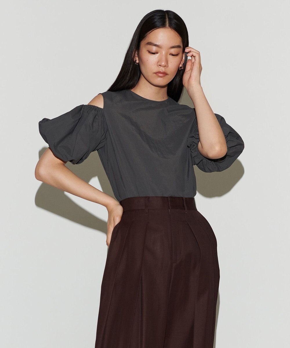 NAVE 【Nave　撥水機能・UVカット・透湿・接触冷感】ナイロンワッシャー ブラウス 