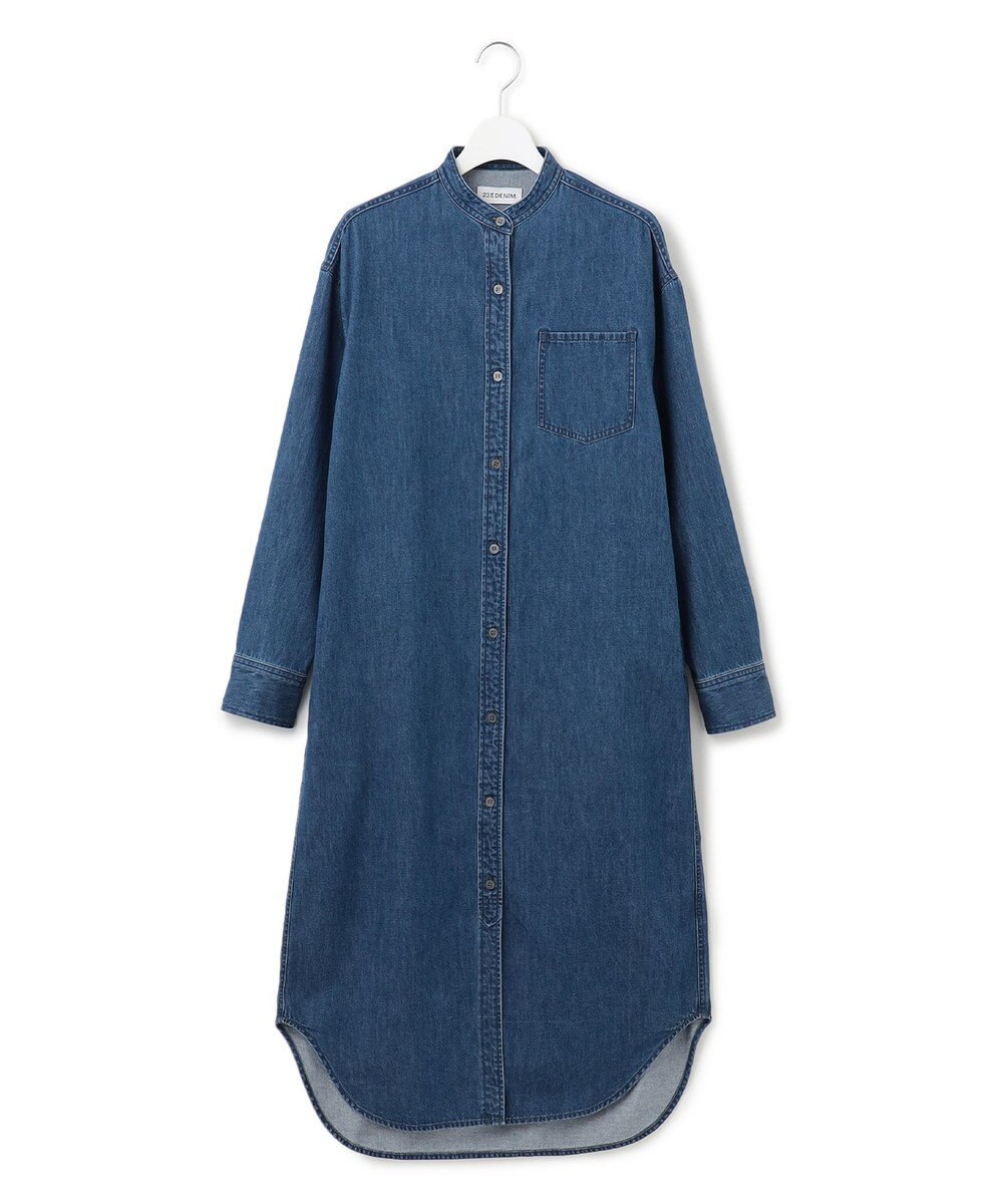 23区 【洗える】23区DENIM ライトダンガリー シャツ ワンピース 
