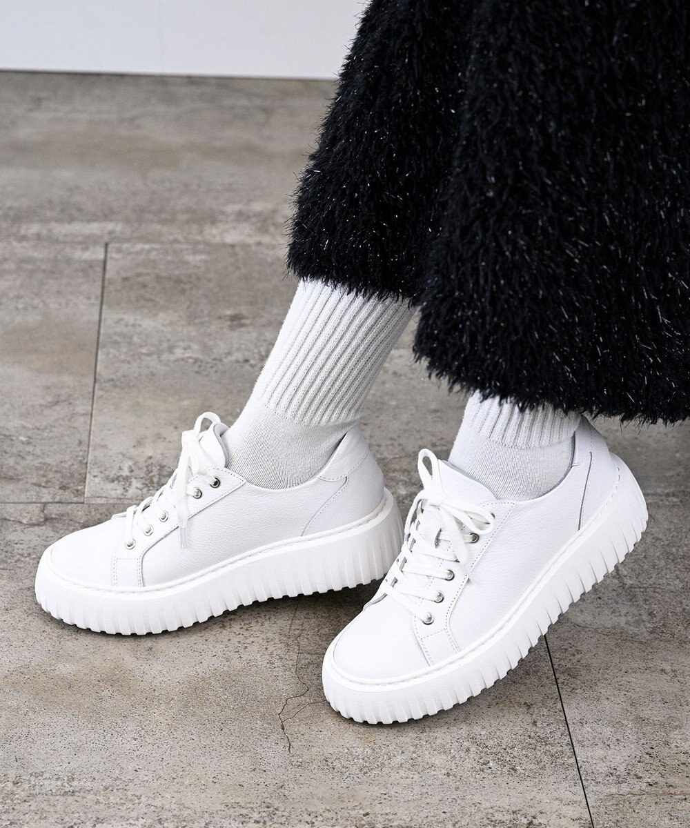 Pointer 日本製 レースアップ厚底スニーカー 