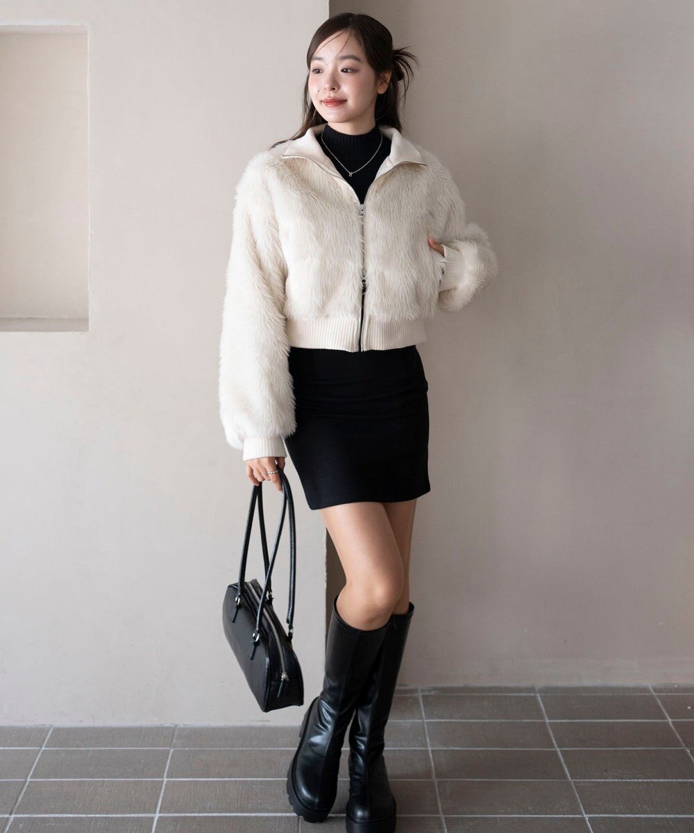 WEGO 【25年秋冬新作】フェイクファーショートブルゾン 