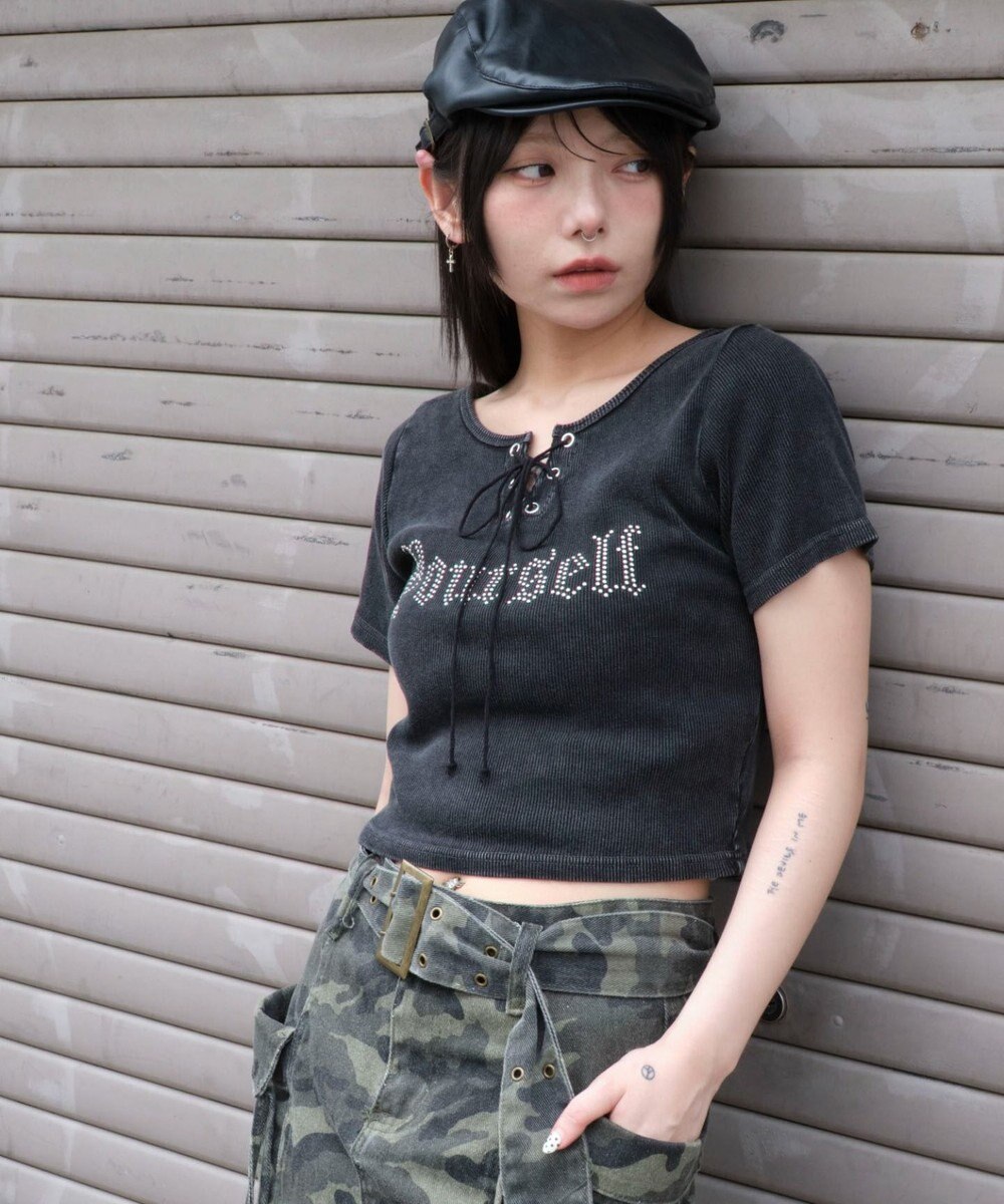 WEGO グラフィックレースアップちびT 