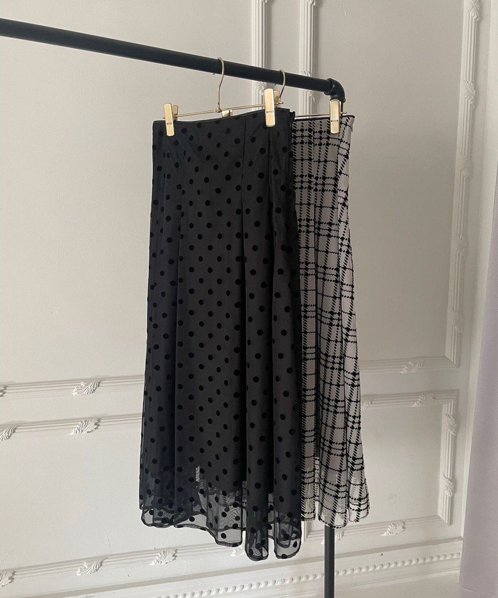 Feroux フロッキーチェック・ドット スカート 