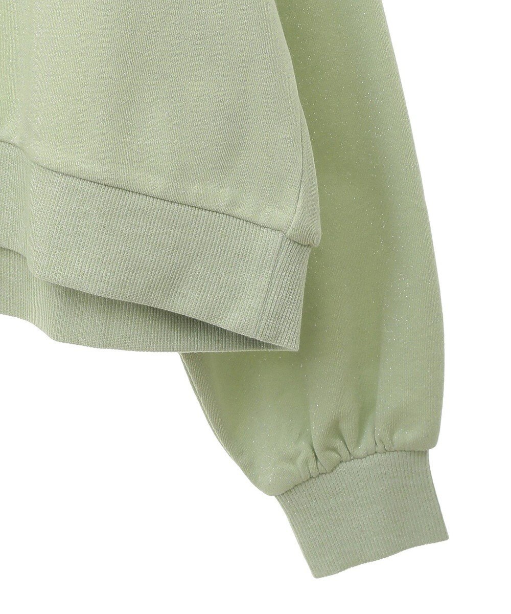 Green Parks ショート丈ラメ裏毛ボートネックプルオーバー 
