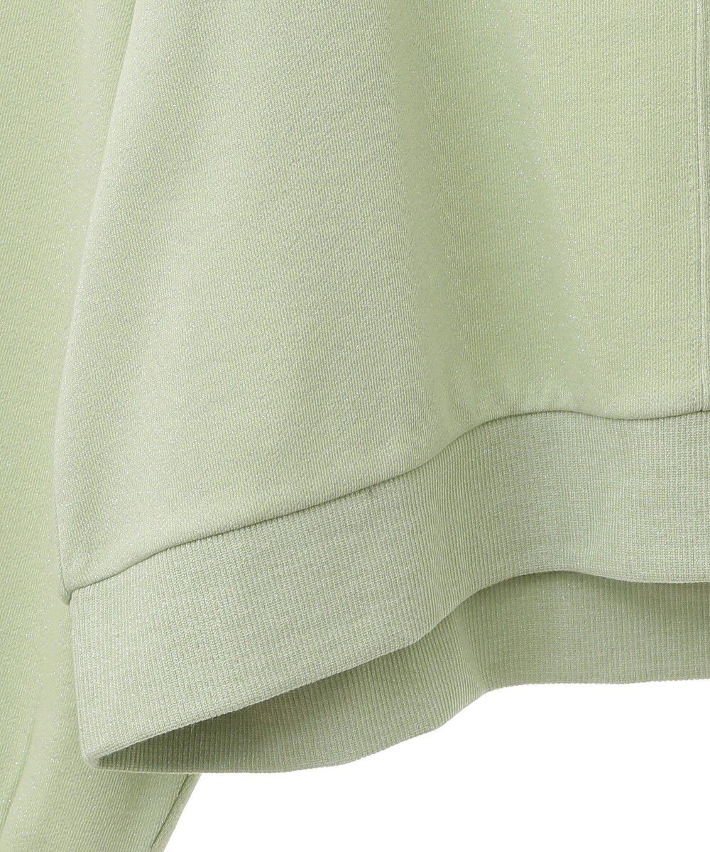 Green Parks ショート丈ラメ裏毛ボートネックプルオーバー 