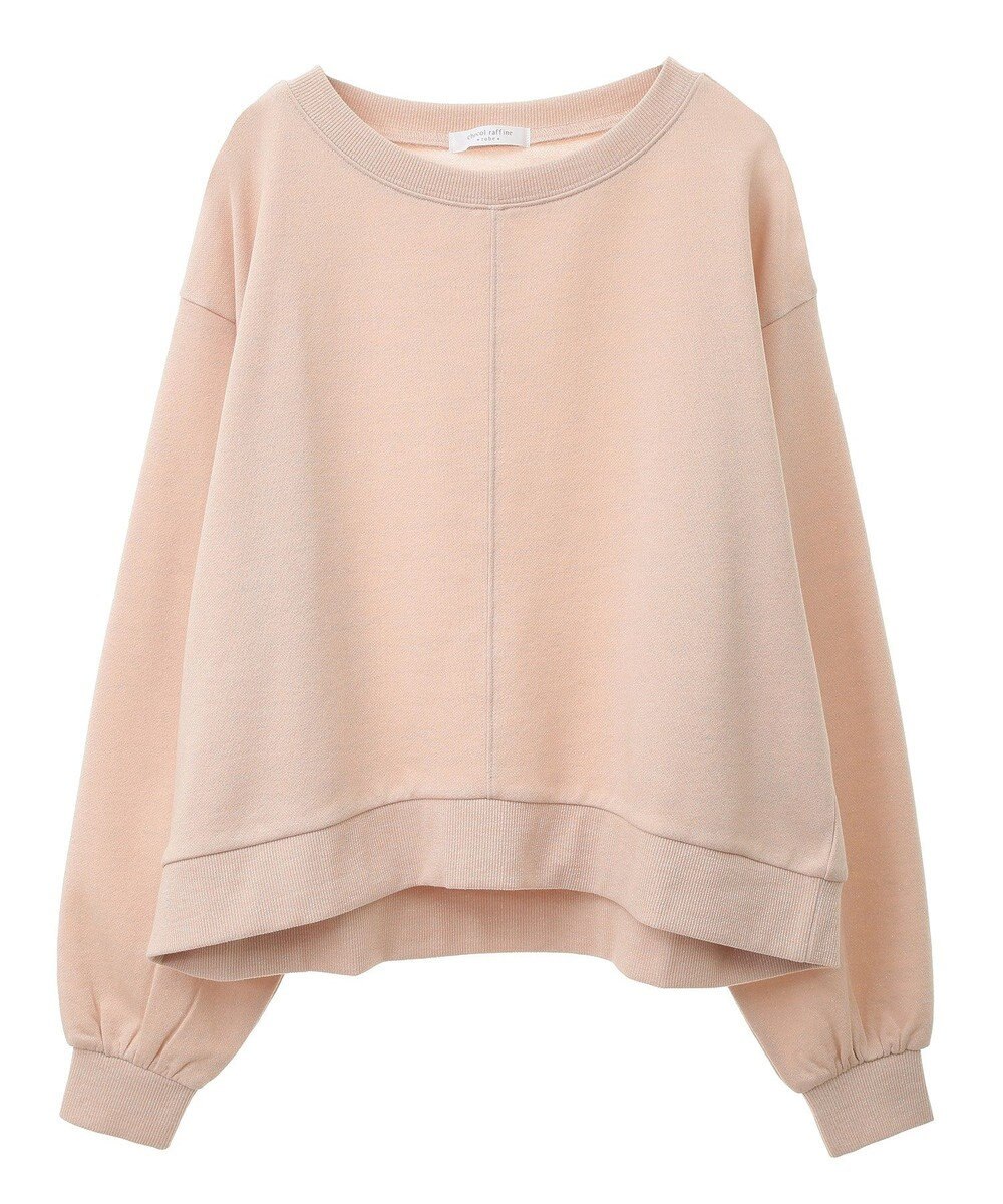 Green Parks ショート丈ラメ裏毛ボートネックプルオーバー 