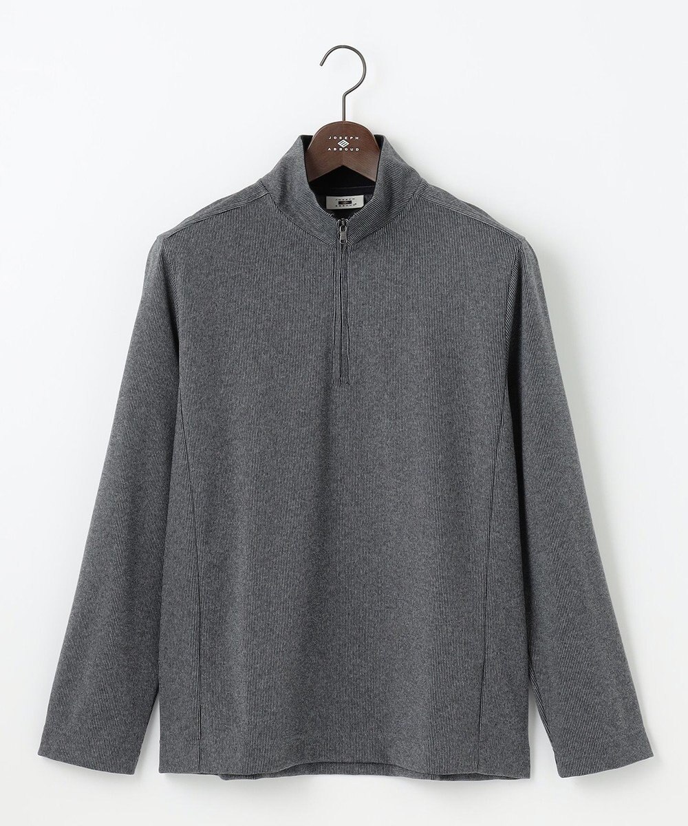 JOSEPH ABBOUD 【保温性/軽量り/ジャパンファブリック】ストライプジャカードジップ  プルオーバー 