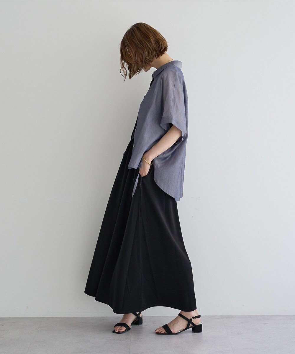 YECCA VECCA サイドスリットドロストシャツ 