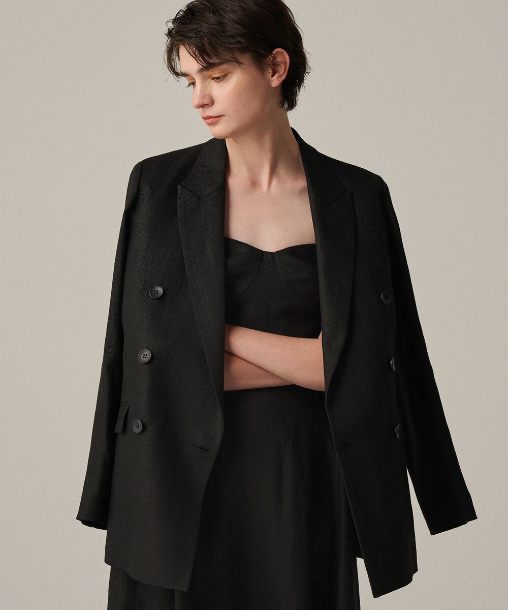 uncrave ヘリンボーン リネン ジャケット（uncrave WHITE） 