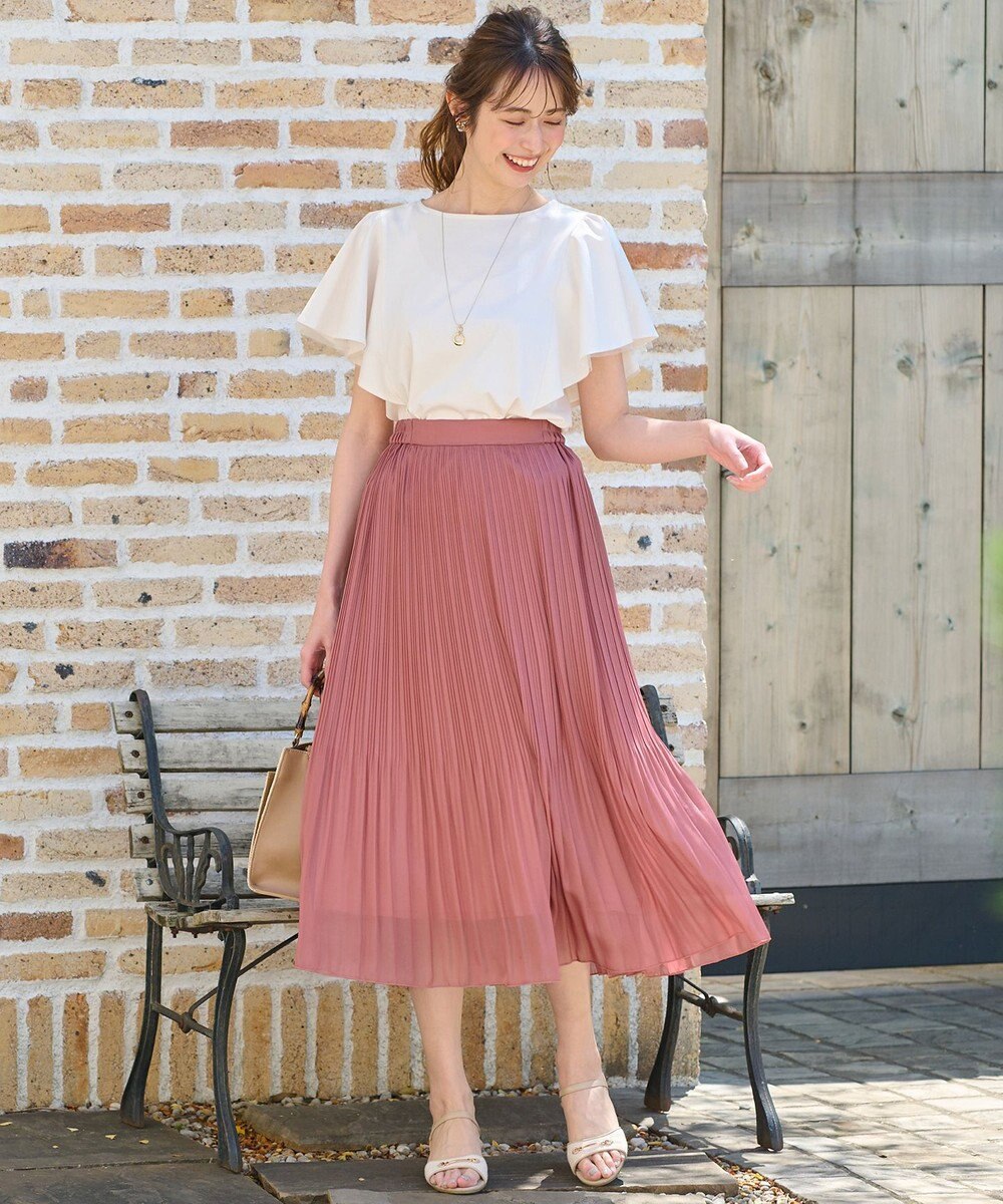 ANY SIS L 【洗える】シフォンプリーツ スカート 