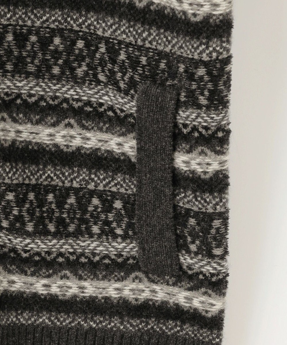 JOSEPH ABBOUD MOUNTAIN 【軽量/ソフト】ラム×モールジャカード ニットブルゾン 