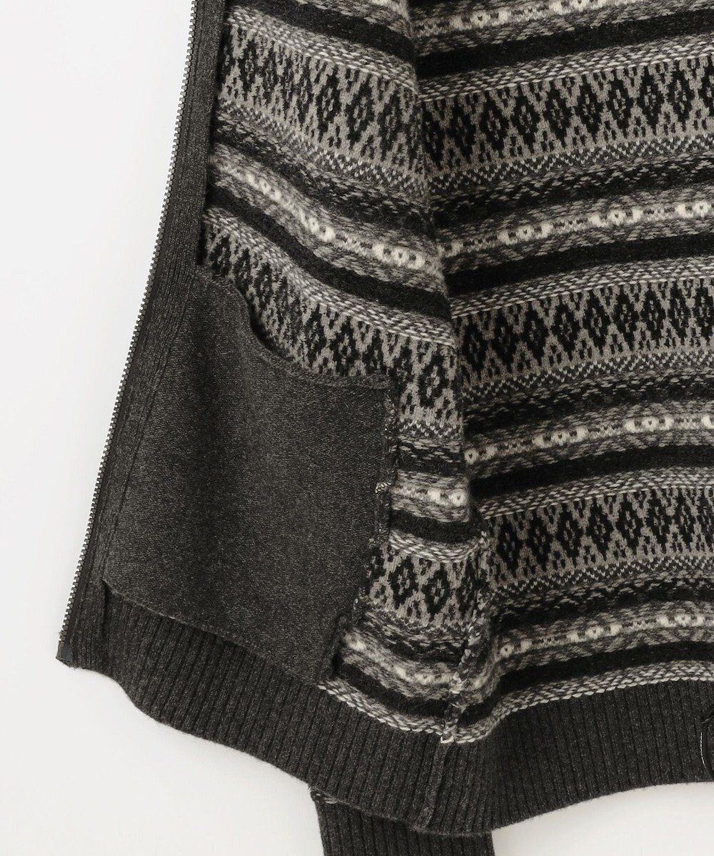 JOSEPH ABBOUD MOUNTAIN 【軽量/ソフト】ラム×モールジャカード ニットブルゾン 