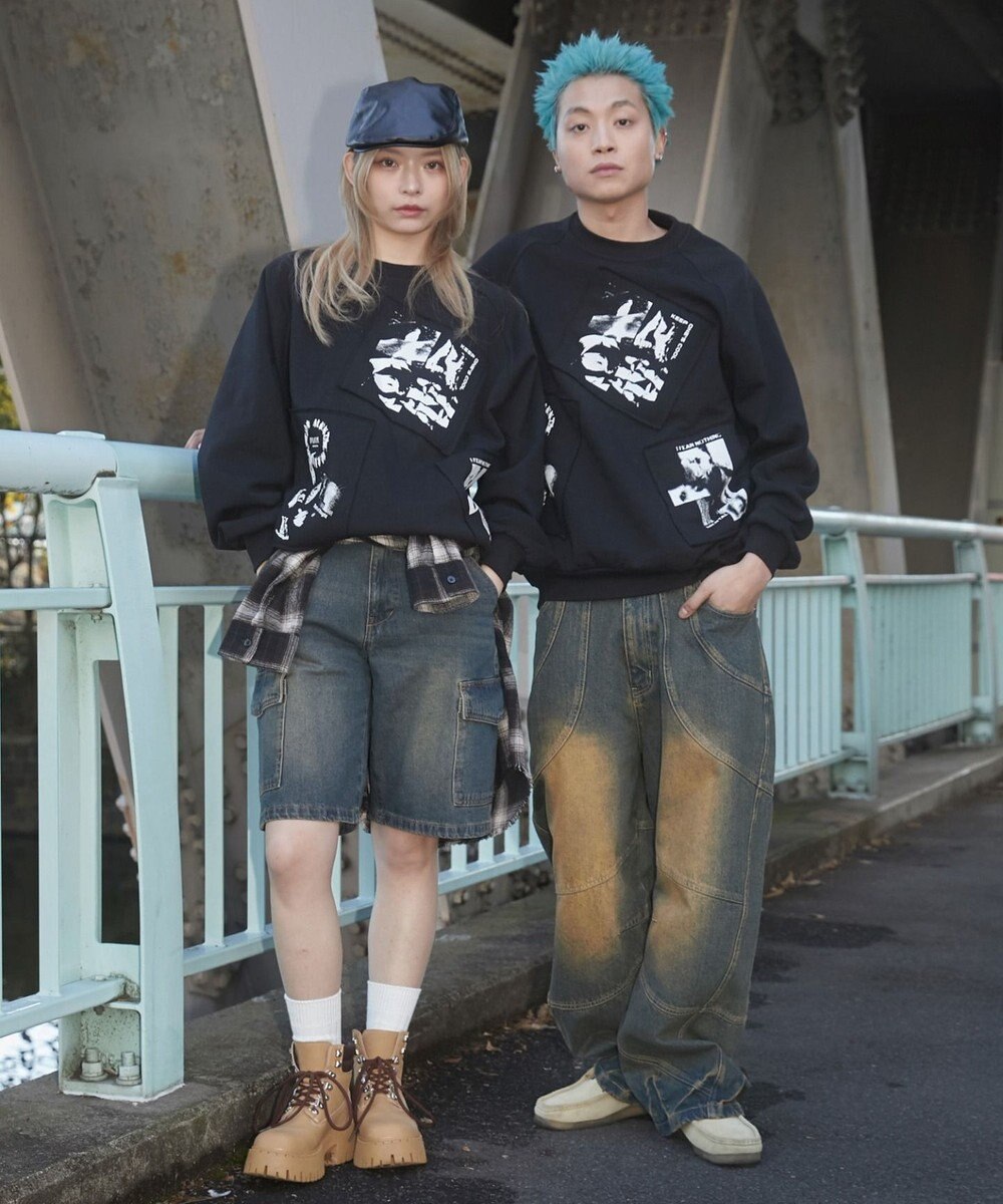 WEGO 【ユニセックス着用ITEM】フォトペーストグラフィックプルオーバー 