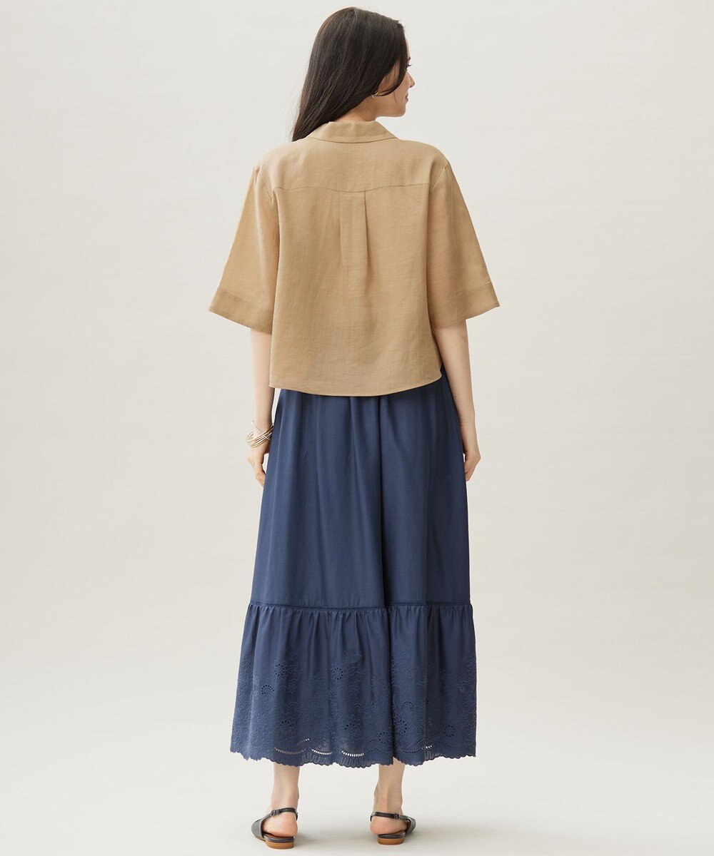 自由区 【カタログ掲載・接触冷感・洗える】シアーラミーローンクロップド丈 ブラウス 