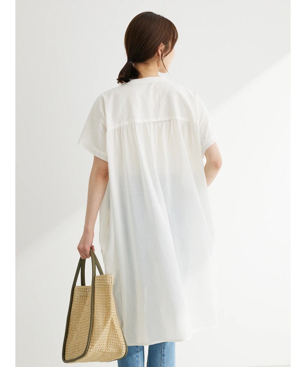 Green Parks インド綿 　ギャザー５分袖チュニック 