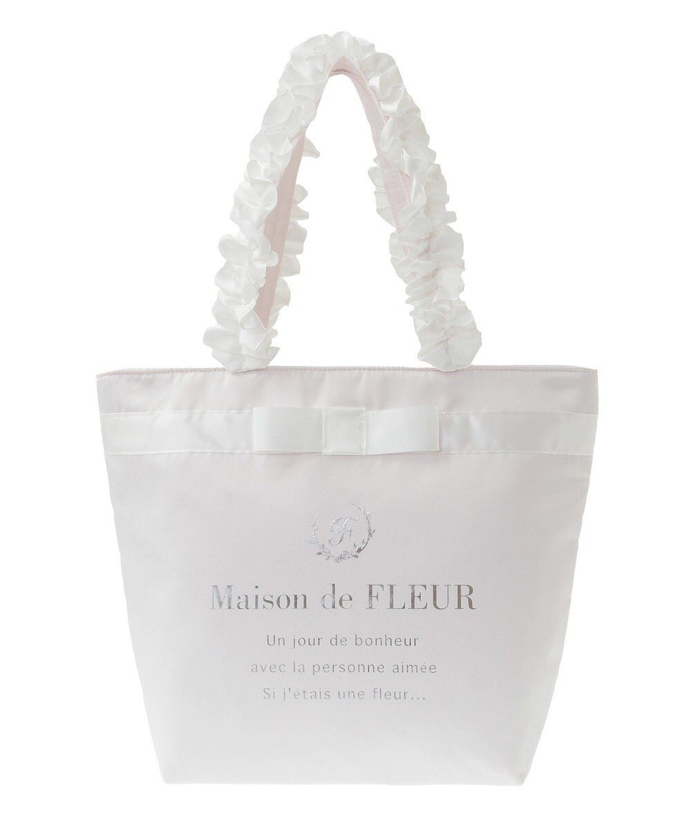 Maison de FLEUR ブランドロゴフリルハンドルトートMバッグ 