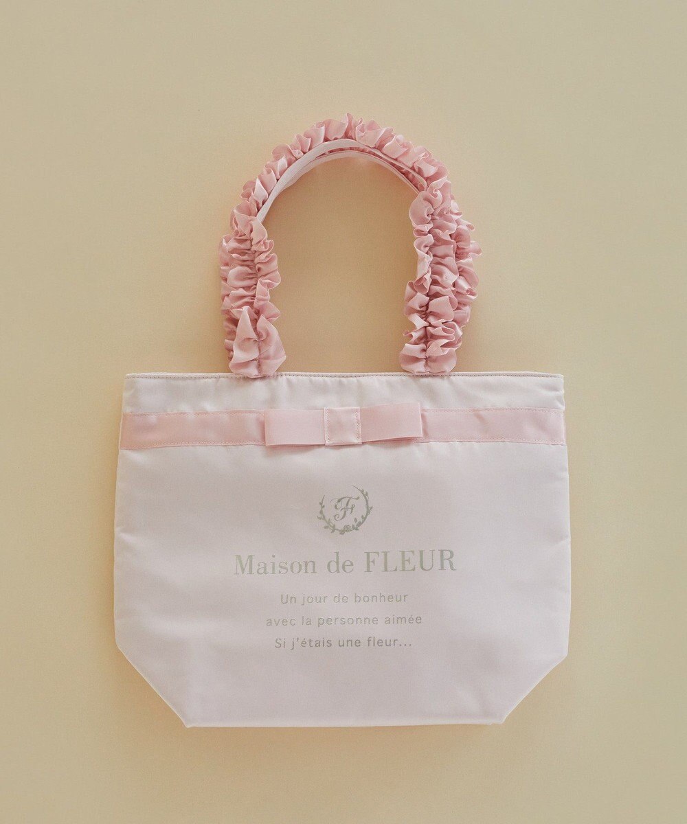 Maison de FLEUR ブランドロゴフリルハンドルトートMバッグ 