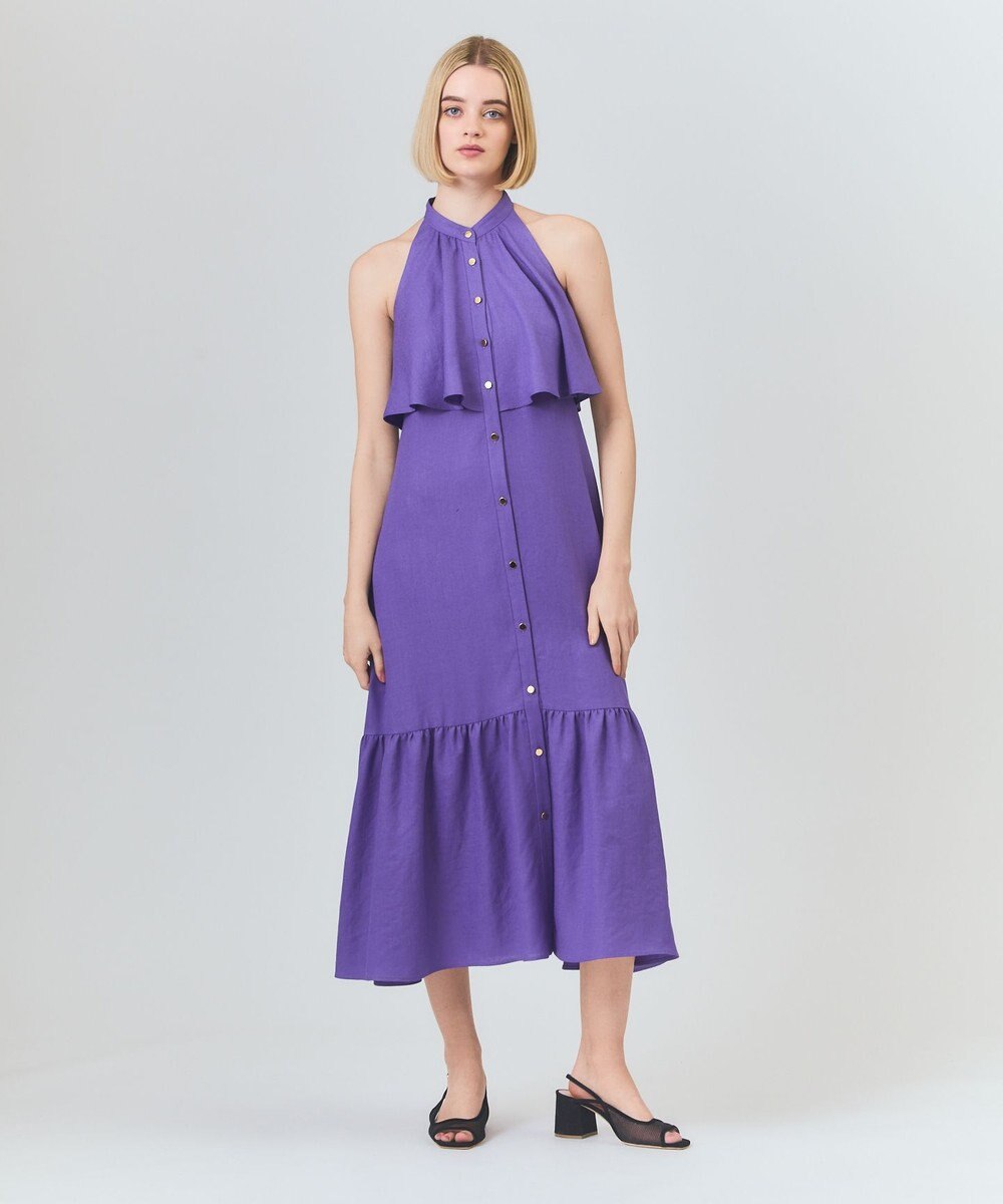 GRACE CONTINENTAL リネンライクホルタードレス 