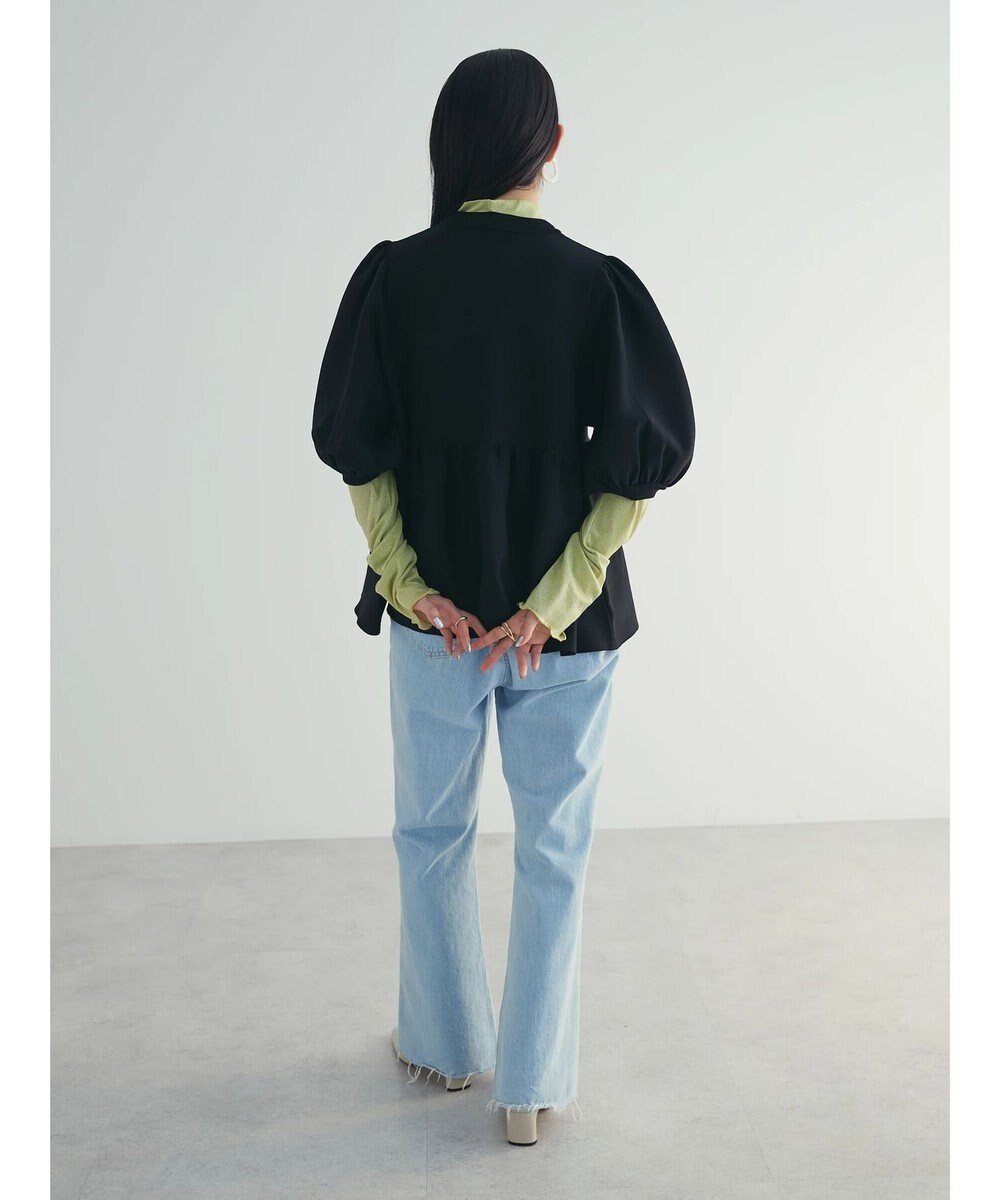 Green Parks armonia. ウエストギャザー袖ボリュームニット 