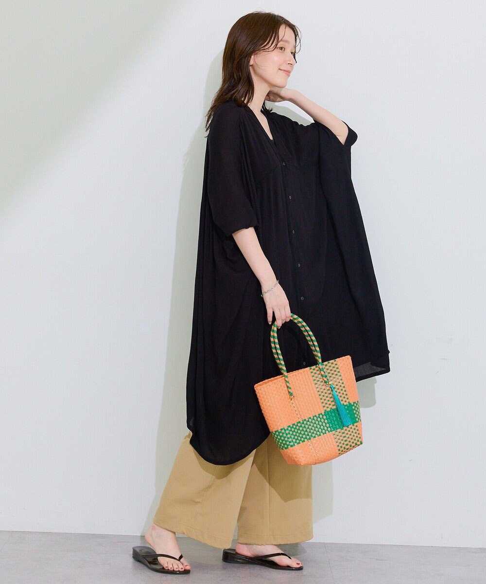 Green Parks ハシゴレースレーヨンクレープチュニック 