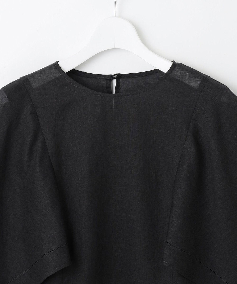 自由区 【WEB限定・接触冷感・洗える】シアーラミーローンイレギュラーヘムスリーブ ブラウス 