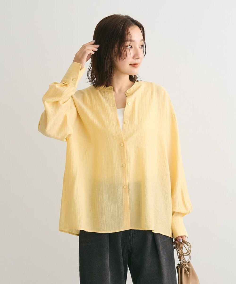 Green Parks バックシャンバンドカラーシャツ 