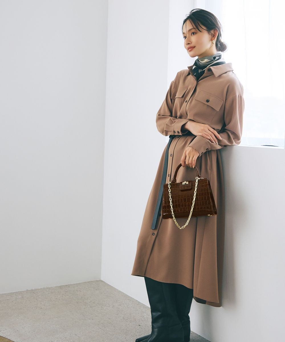 TOPKAPI 【TREASURE TOPKAPI】クロコ エナメル 2way ハンドバッグ 