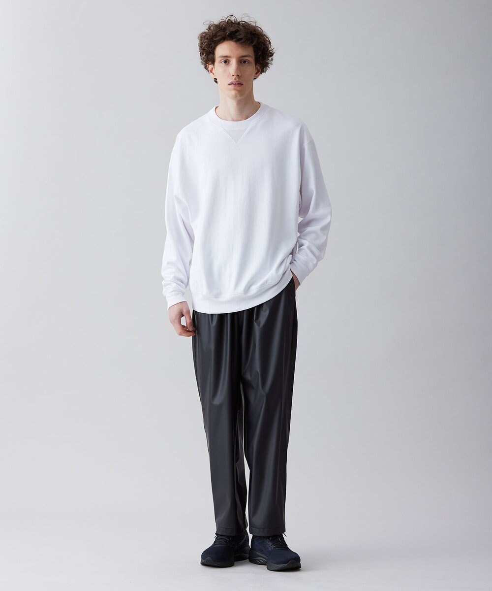 UNFILO MENS 【ストレッチ】レザーライク ワイドパンツ [23年春夏商品] 