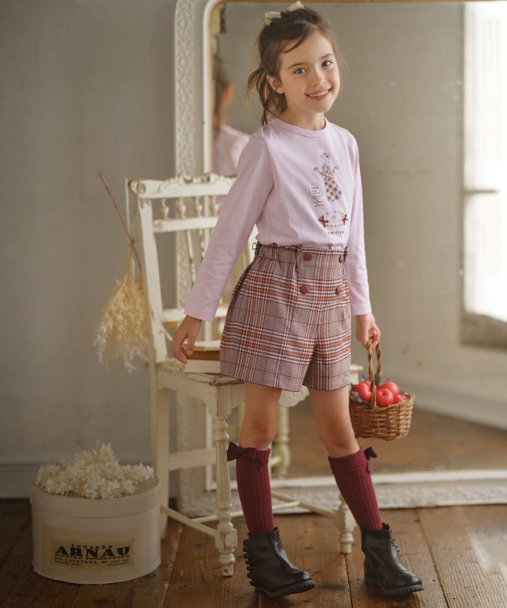 組曲 KIDS 【150-160cm】Chocolat de check キュロット 