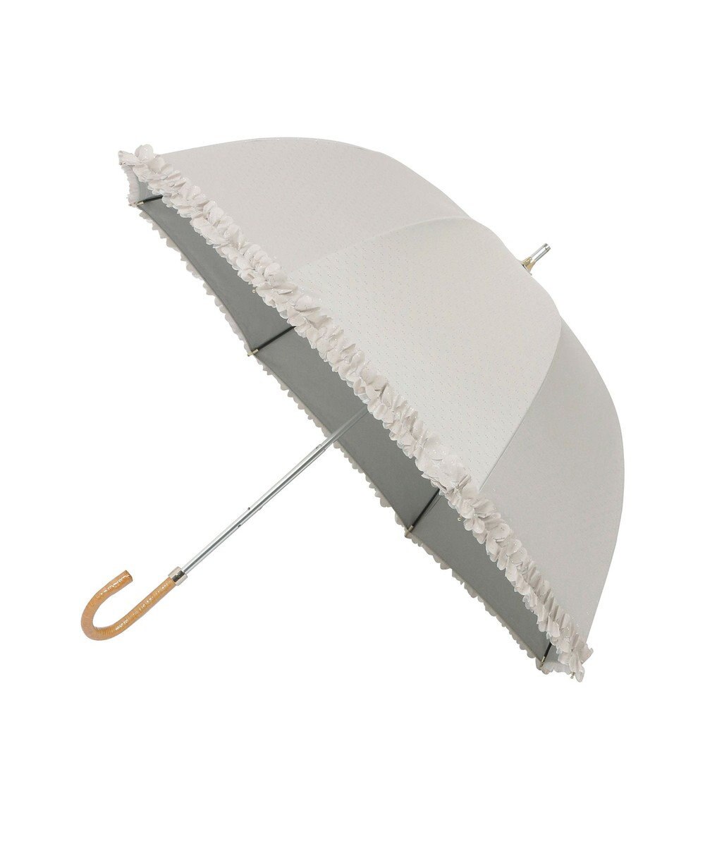 MOONBAT 【遮光/晴雨兼用日傘】LANVIN en Bleu (ランバン オン ブルー)ドビーフリル ハート 遮熱 UV 長傘 