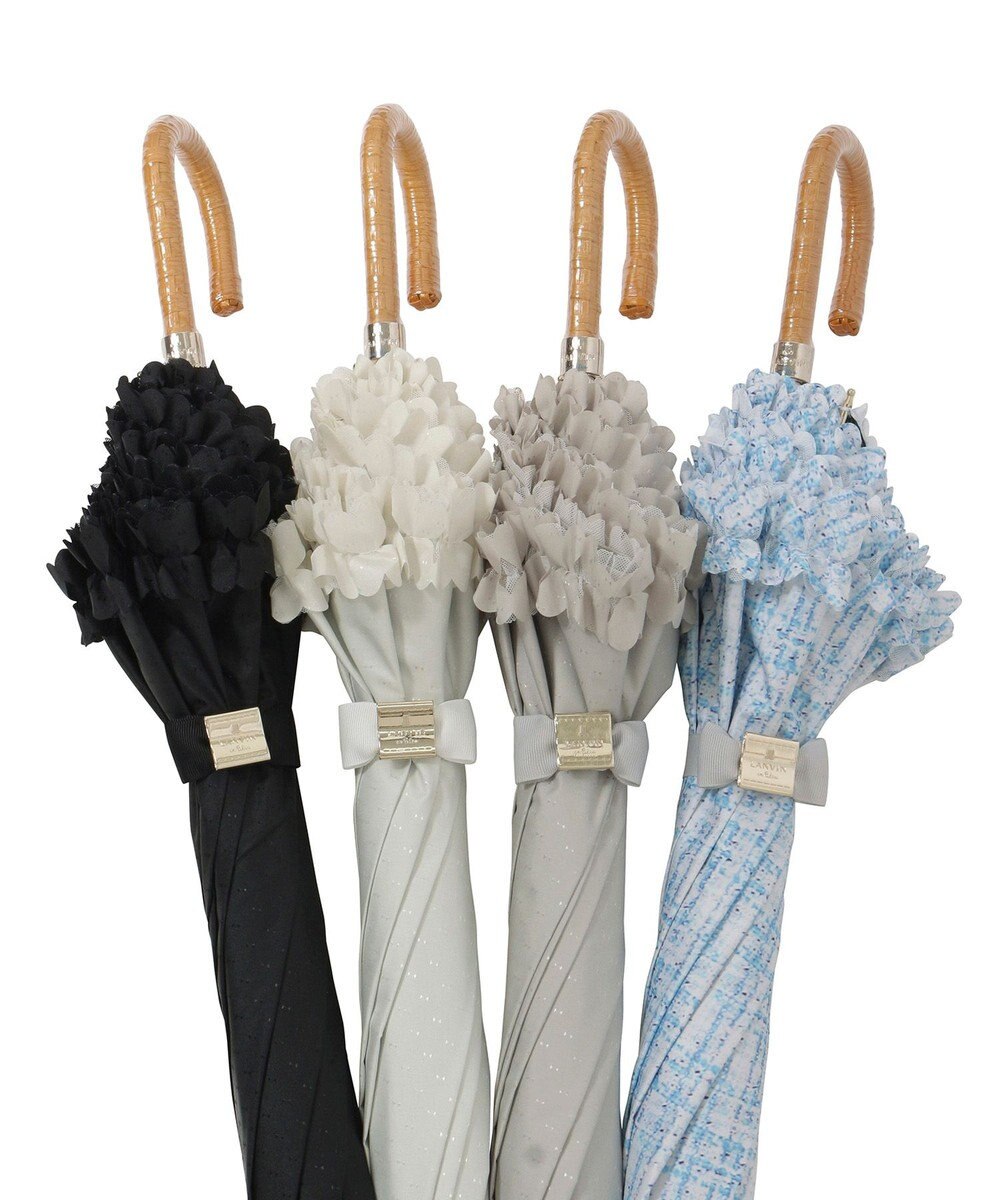 MOONBAT 【遮光/晴雨兼用日傘】LANVIN en Bleu (ランバン オン ブルー)ドビーフリル ハート 遮熱 UV 長傘 