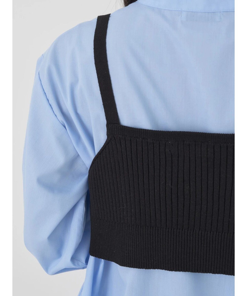 earth music&ecology ＳＥＴ２点ニットビスチェ＋ノーカラーシャツ 