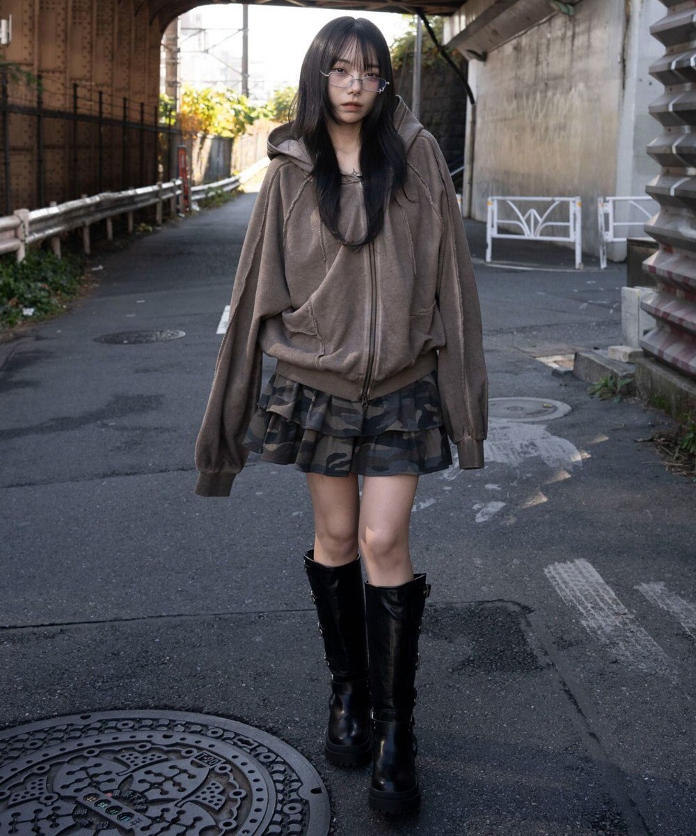 WEGO 【ユニセックス着用ITEM/MLサイズ展開】スウィッチングZIPパーカー 