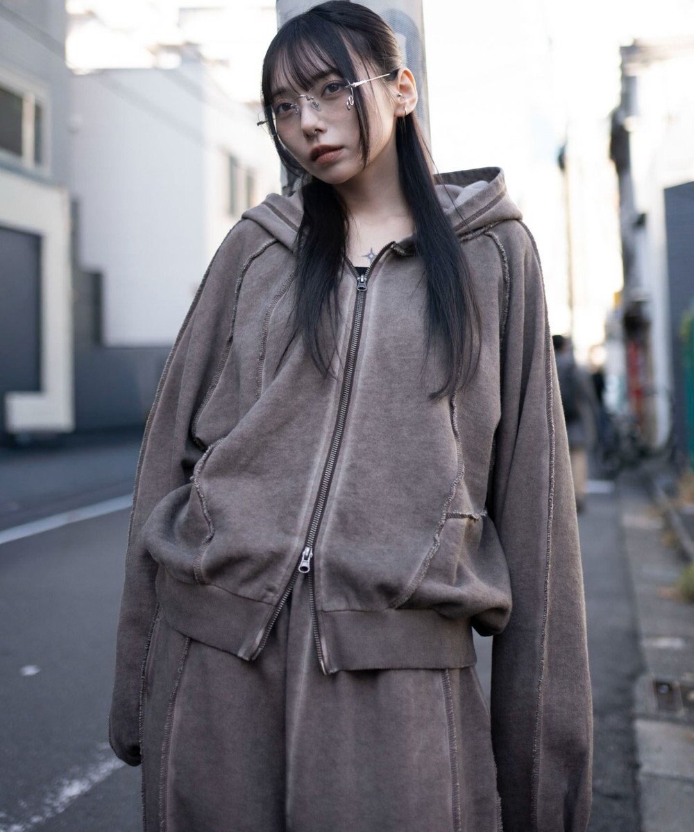 WEGO 【ユニセックス着用ITEM/MLサイズ展開】スウィッチングZIPパーカー 