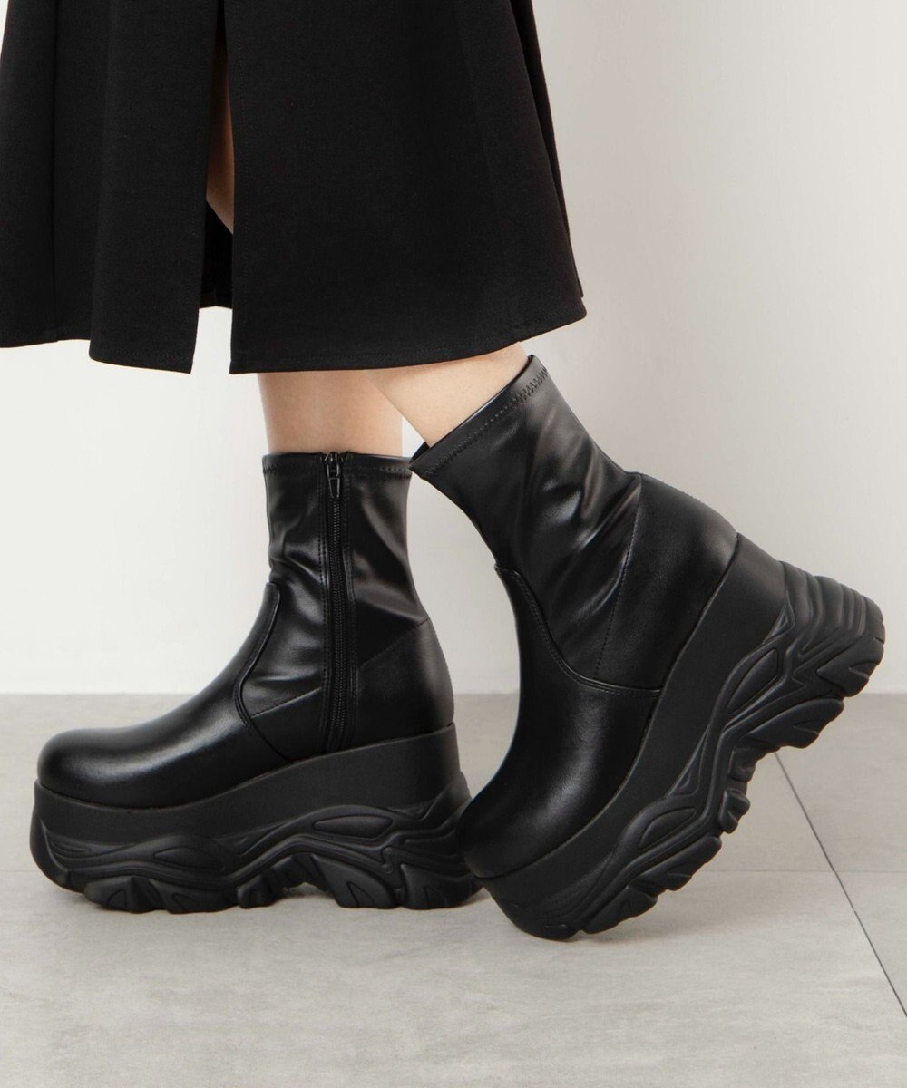 WEGO 厚底ボリュームスニーカーソールショートブーツ 